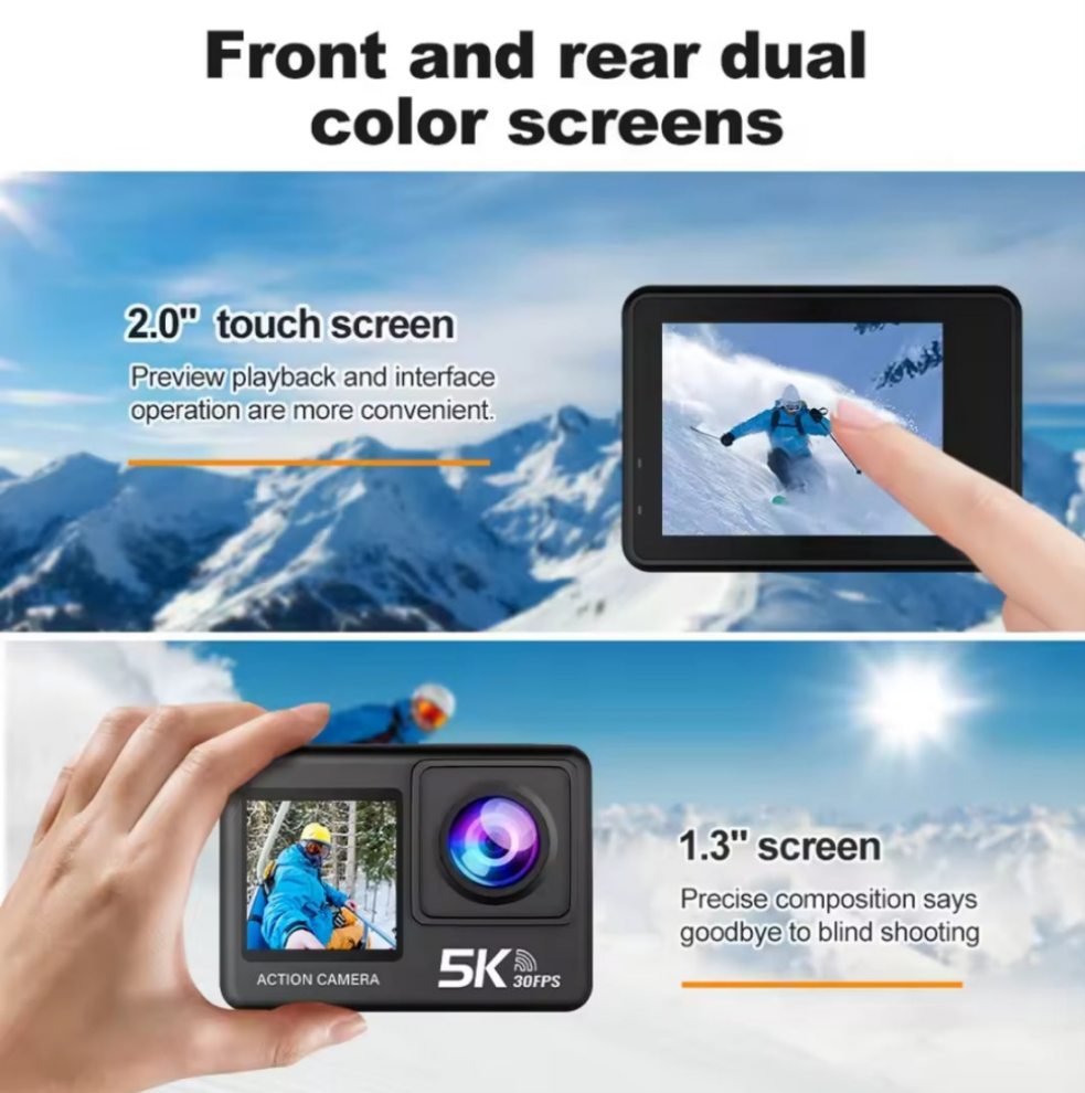 HUAFANT: M4R - 2" UHD Action Camera / 30fps 60fps 120fps