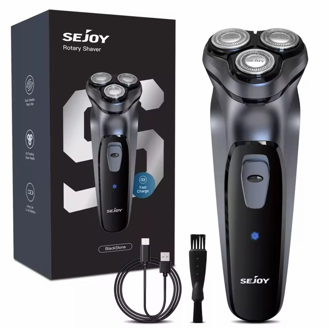 SEJOY: Rotary Shaver - Rechargeable Electric Razor / Wet + Dry Use