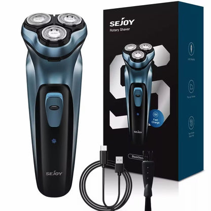 SEJOY: Rotary Shaver - Rechargeable Electric Razor / Wet + Dry Use